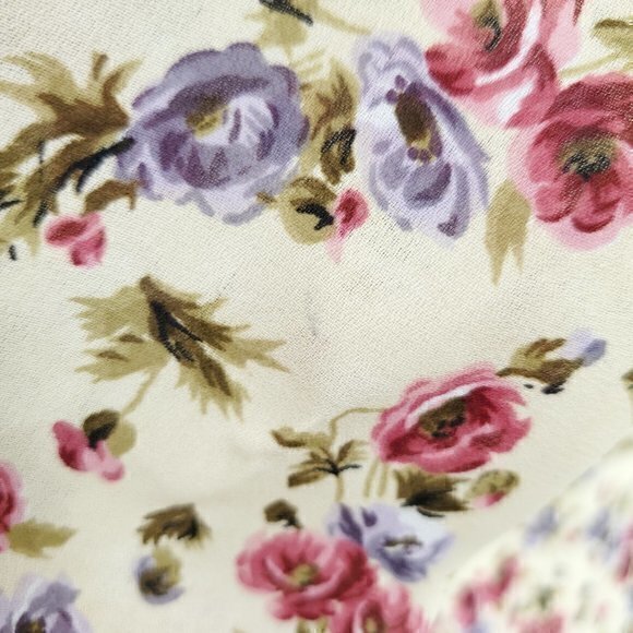 VTG 90s All Over Floral Print Midi Skirt S (Tag size 9) Yellow - Picture 5 of 16